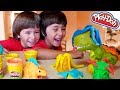 REX EL DINOSAURIO y DINO-HERRAMIENTAS de PLAY DOH con Dani y Evan!