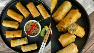 سبرينغ رول بالخضار والدجاج  ~ Spring Rolls 😋✨ ١٥ ثانية