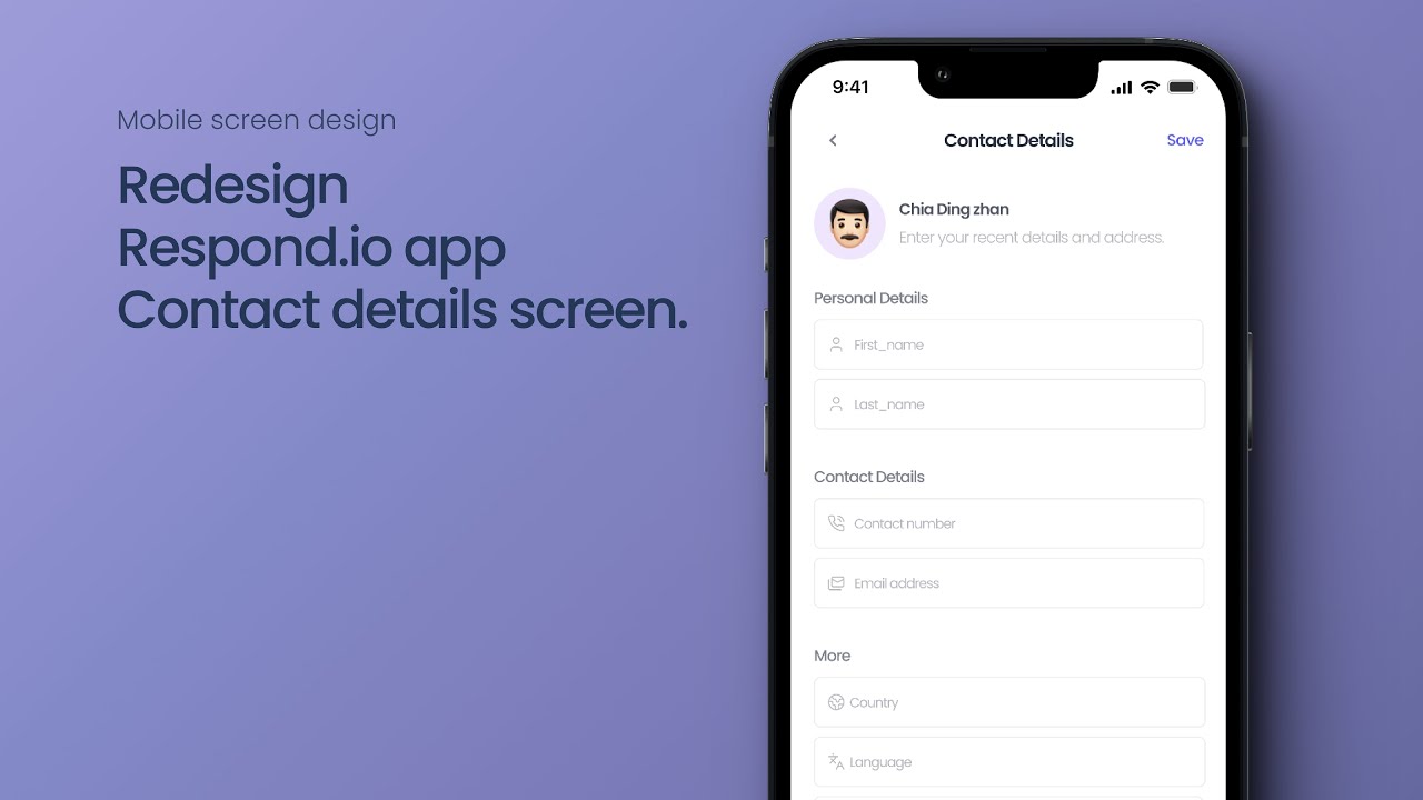 Figma : How to redesign a Mobile screen | Respond.io app | Contact ...