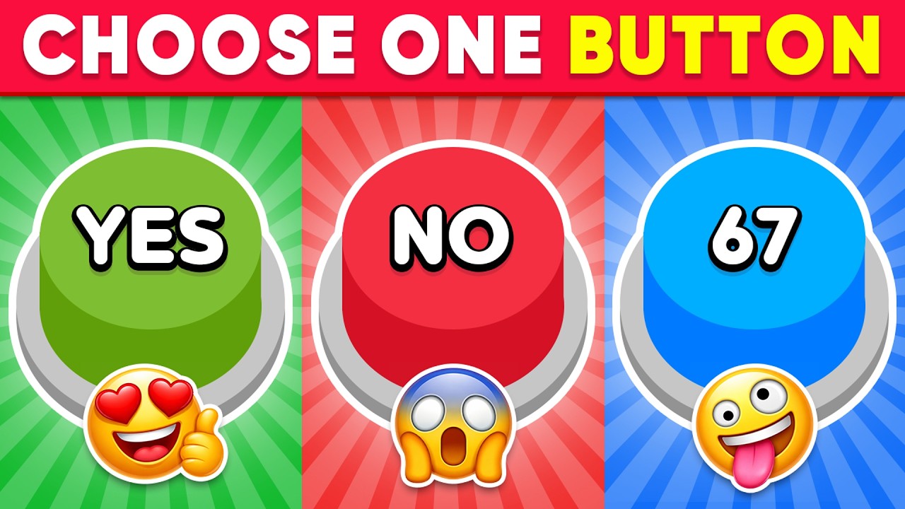 Choose One Button 😱 YES or NO or 67 🟢🔴🔵🤷 | Quiz Dino