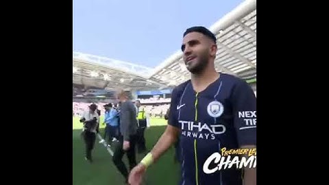 عناق حار من غوارديولا لمحرز  riyad mahrez guardiola