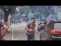 Police clash with Fluminense supporters outside Maracana stadium before start of final