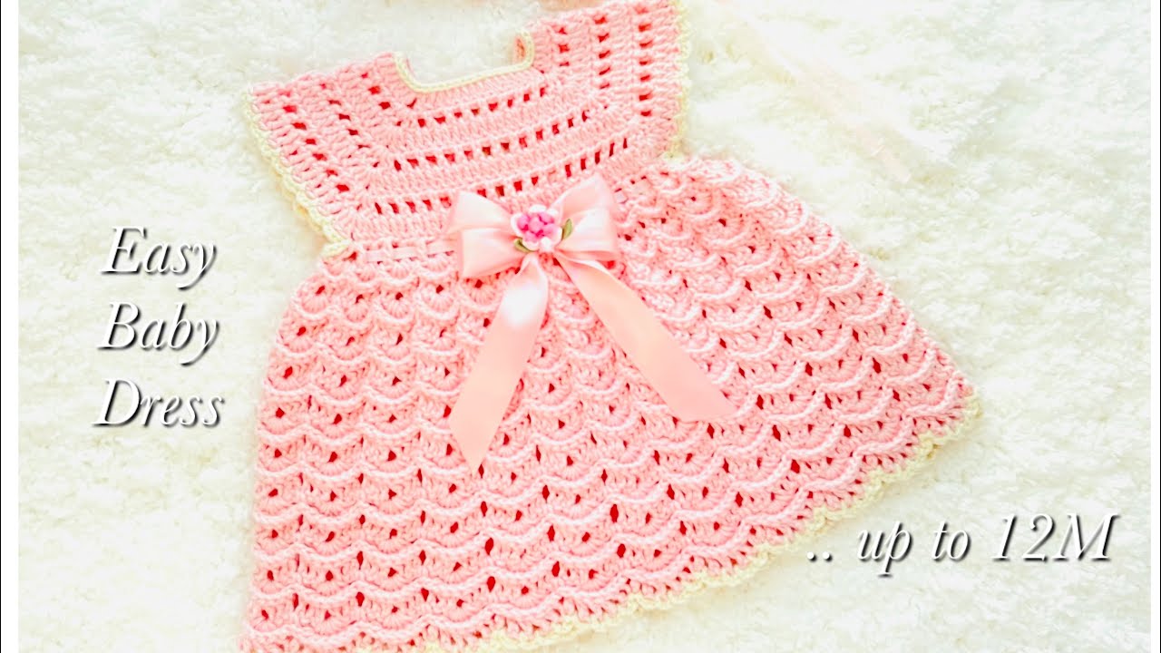 Super Easy Crochet baby dress or frock 0-3 months and up to 12M ...