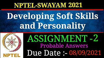 NPTEL-2021 | Developing Soft Skills & Personality | Assignment - 2 | Most Probable Answers