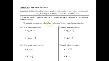 Rewrite Logarithmic Equations in Exponential Form