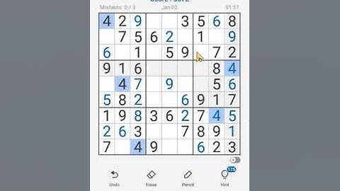 Sudoku Free Classic Puzzles Mobile | Daily Challenge January 3, 2023