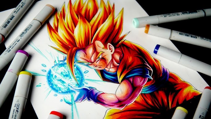 Super saiyan Blue Kaioken x20 Drawing Donkendo_Vazquez