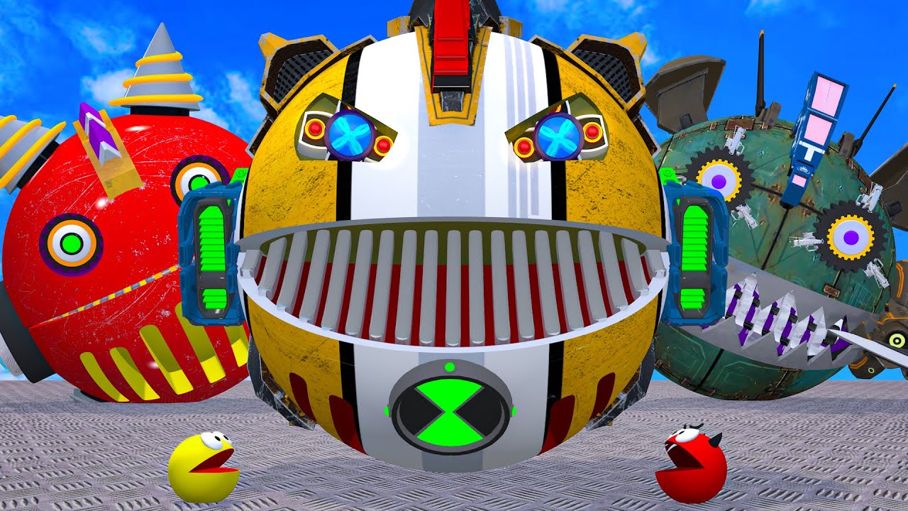 MS PACMAN & NEW YELLOW PACMAN VS GREEN MONSTER PACMAN FIGHTING IN POKEMON 