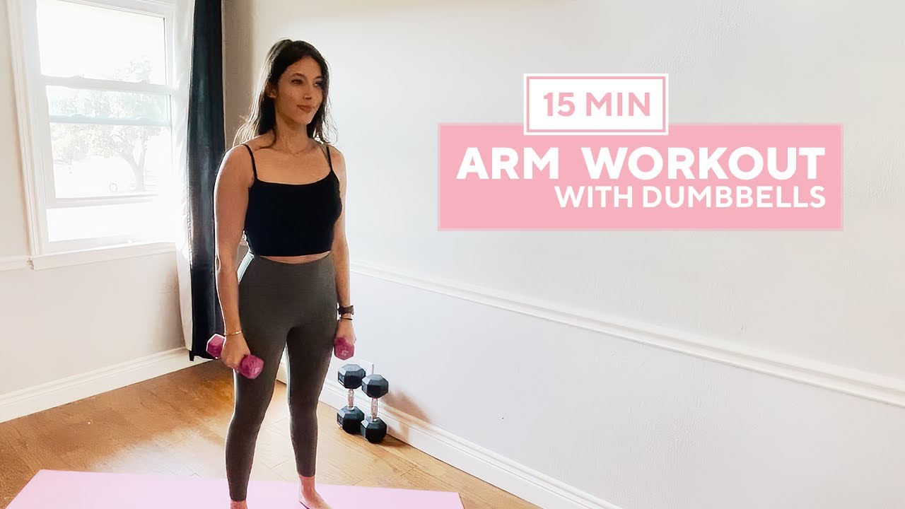 15 MIN UPPER BODY - At home workout // with dumbbells // Biceps, Back ...