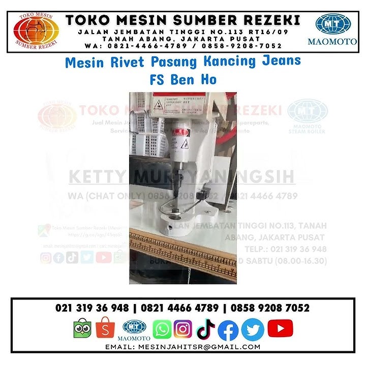 Mesin Rivet Pasang Kancing Jeans Merk FS Ben-ho