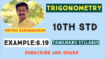 10th Std Maths Ex.6.2(Example 6.19) A tower stands vertically on the ground. From a point on the gro