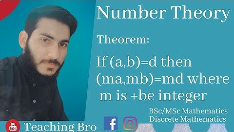 Number Theory | If (a,b)=d then (ma,mb)=md where m +ve Integer | GCD