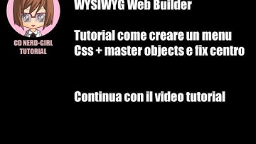 WYSIWYG Web Builder tutorial css menu+master objects e fix center