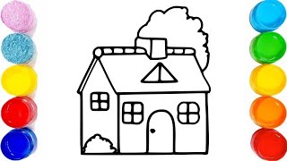 Cute House 🏡 Drawing, painting and coloring for preschool kids and toddlers