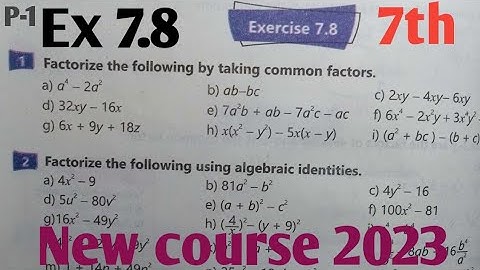 Exercise 7.8 unit 7 Algebraic Expressions class 7th Math| Ex 7.8 New course 2023 kpk and PTB| P-1
