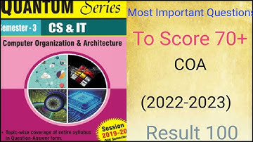 Most Important Question in  COA |COA Aktu important question