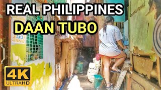 DANGEROUS WALK NARROW ALLEY in DAAN TUBO | NEVER SEEN BEFORE LIFE in METRO MANILA Philippines [4K]