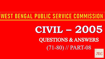 WBPSC Civil Engineering 2005 Questions and Answers of Part-8. WBPSC Questions Solve in Bangla.