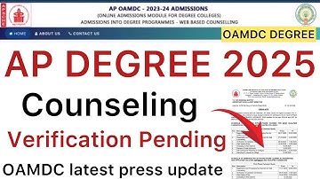 AP DEGREE OAMDC VERIFICATION PENDING COUNSELING | AP DEGREE COUNSELING UPDATE 2025 