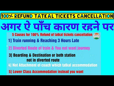 Cancellation Of Tatkal Ticket After Chart Preparation