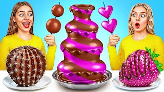 Chocolate Fountain Fondue Challenge | Funny Situations by Mega DO Challenge