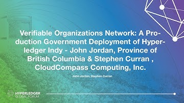 Verifiable Organizations Network: A Production Government Deployment of Hyperledger Indy