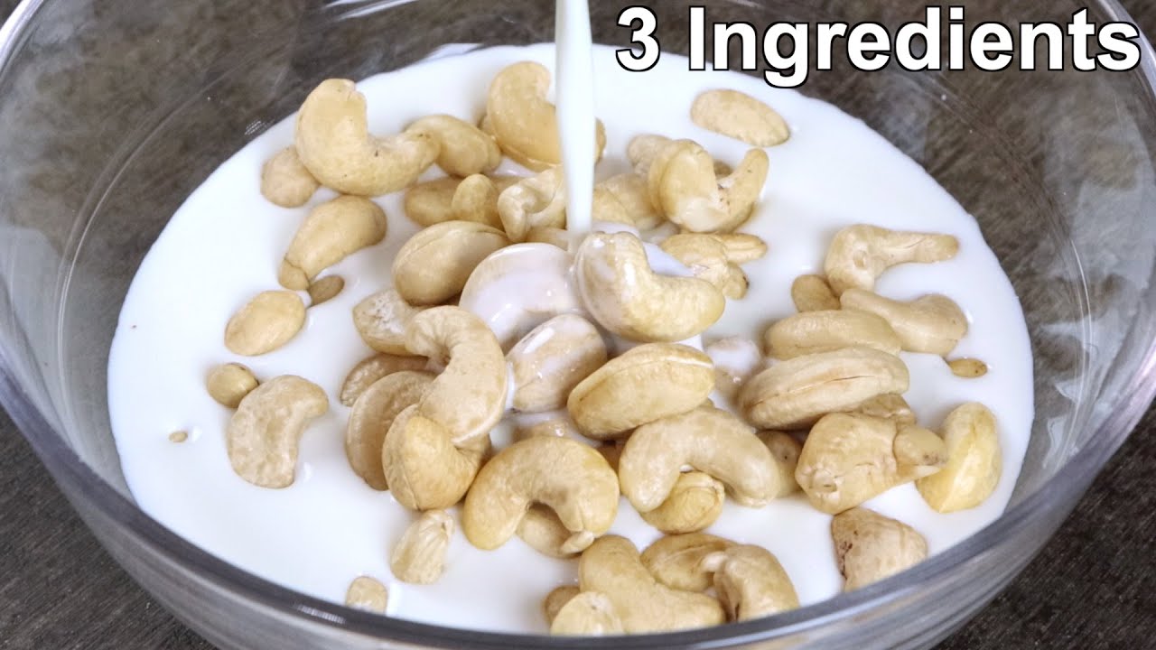 Add Milk into Nuts and Sugar for Amazing Dessert !!