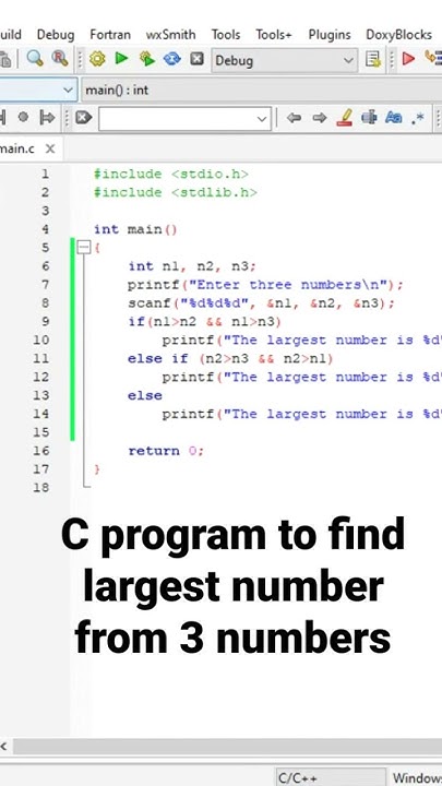C program to find largest number among 3 numbers - YouTube