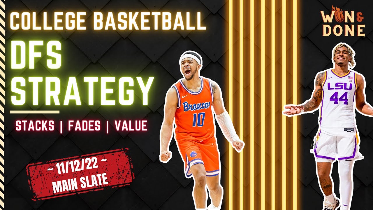 College Basketball DFS Main Slate Strategy DFS Stacks, Fades, Values