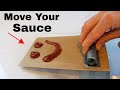 How to pick up and set down sauce without changing its shape