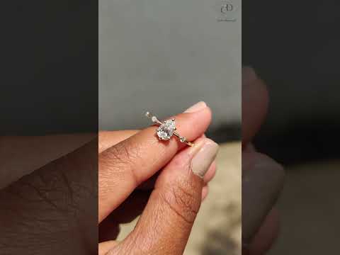 Pear Cut Lab Grown Diamond Engagement Ring