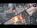 El múltiple ataque ucraniano a blindados rusos en la devastada Mariúpol