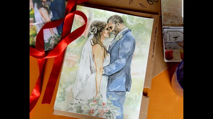 Wedding portrait, watercolor time lapse (custom po...