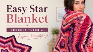 Easy Star Crochet Blanket Tutorial for Beginners ⭐ Step-by-Step Pattern