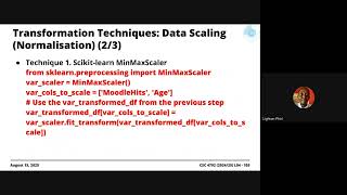 2024/25  CSC 4792 | Lecture Series #04: Data Preprocessing and Transformation | August 30, 2025