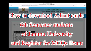 How to download 6th Semester Admit Cards and register for MCQs Exam || University of Jammu ||