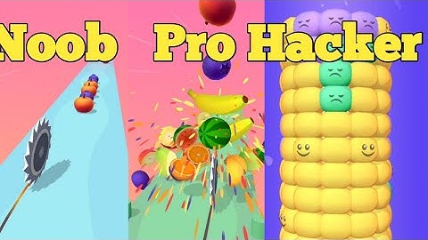 Noob vs Pro vs Hacker in    fruit juicy run gameplay all levels 1-2-3