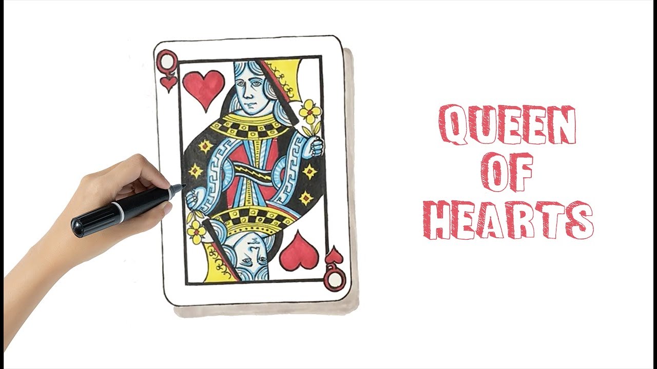 How To Draw The Queen Of Hearts Playing Card Youtube