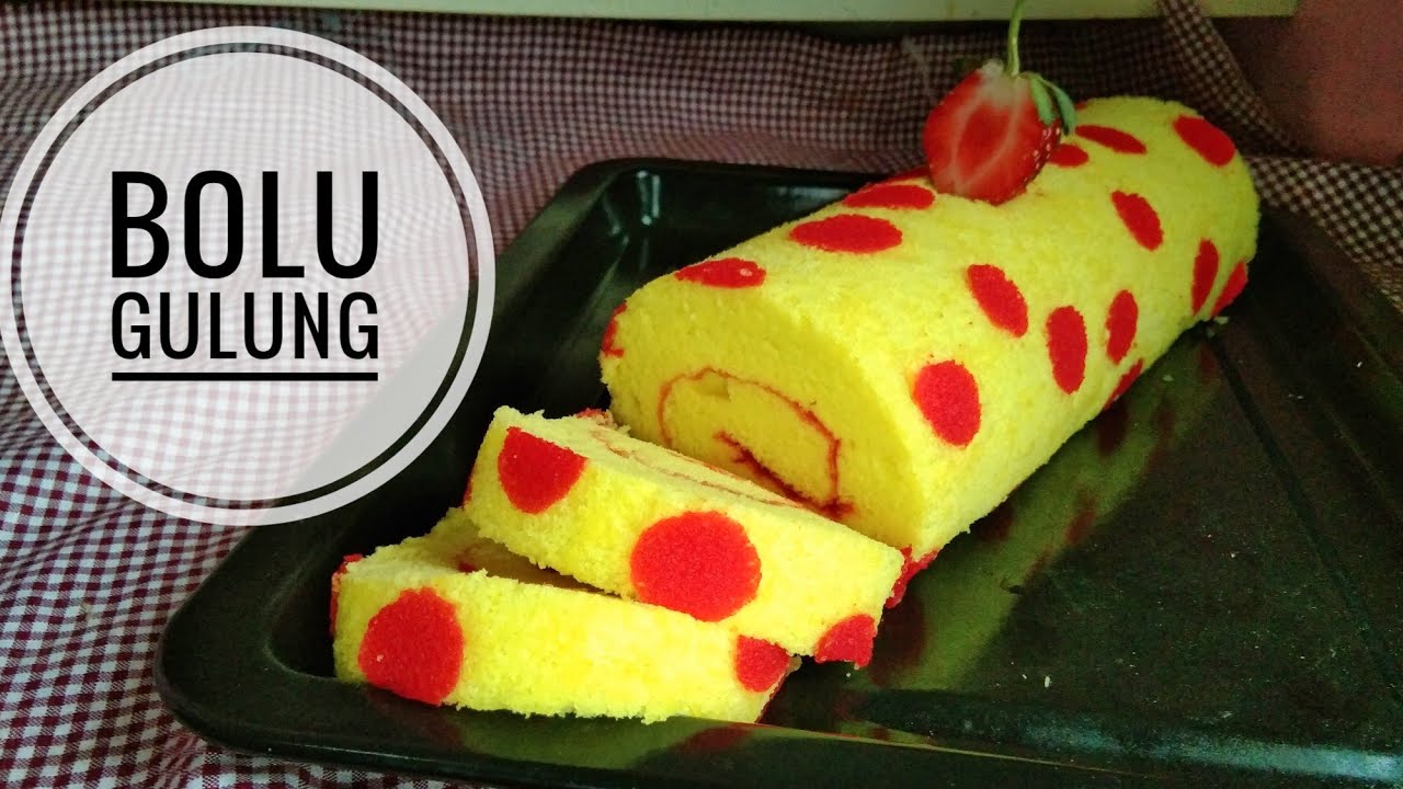 Resep Bolu Gulung Kukus Motif Polkadot Anti Gagal - YouTube