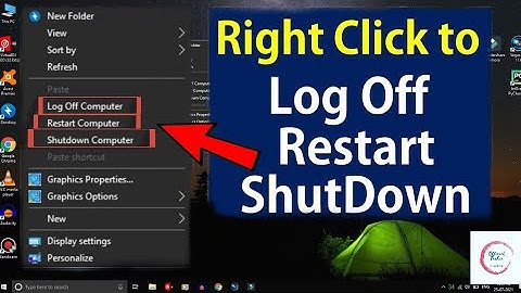 Restart, Shutdown,  Log Off Your Computer from Right Click