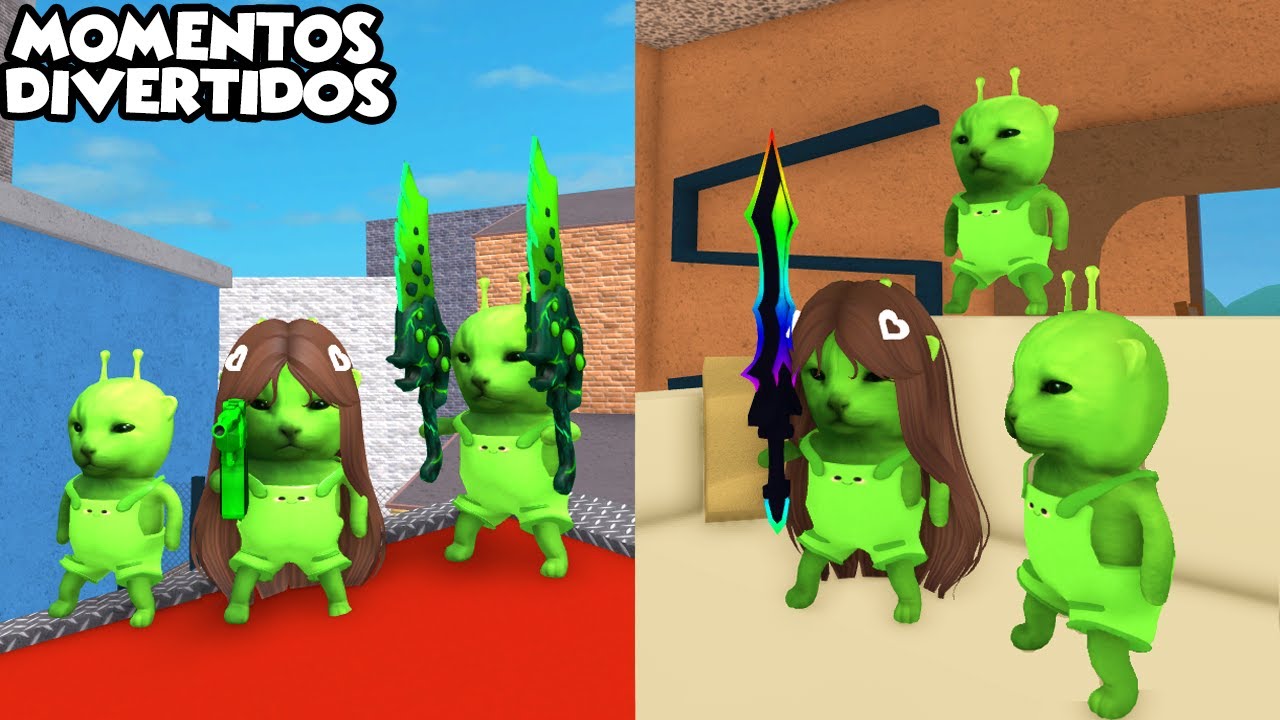 SOY TEAMER gatito ALIEN en MURDER MISTERY 2 (Momentos Divertidos) Roblox MM2