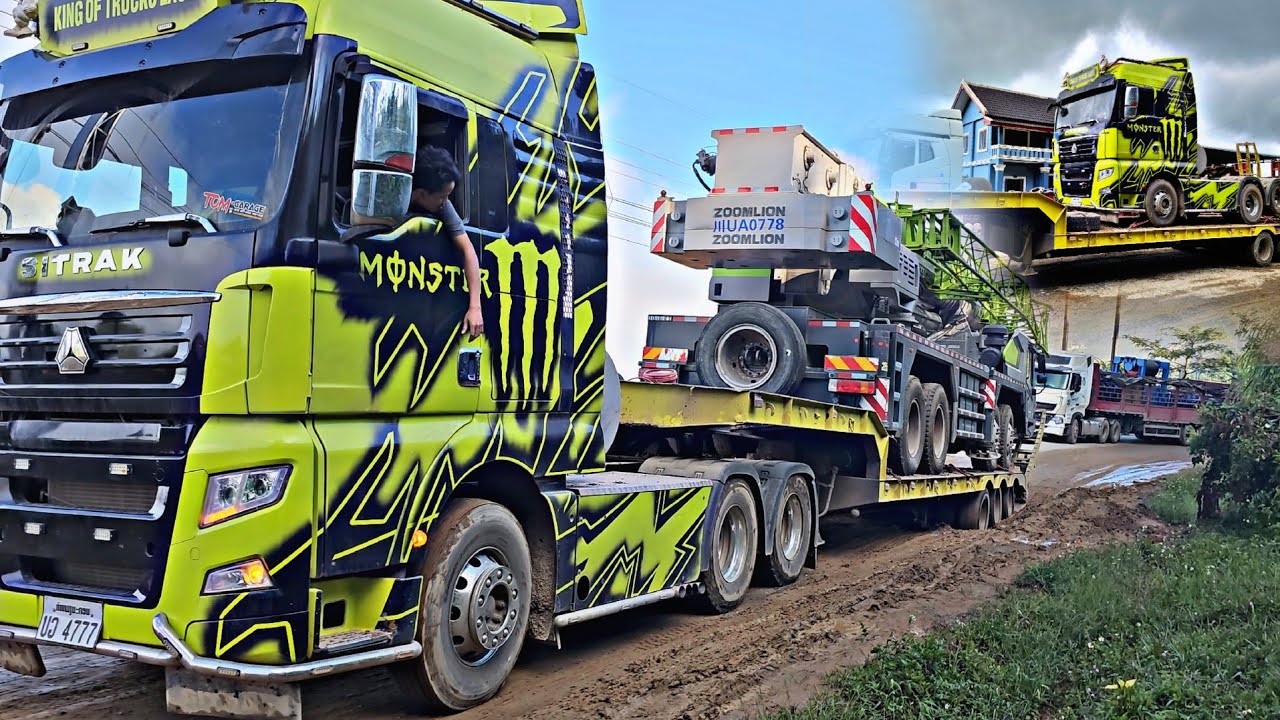 ZOOMLION ztc 800T ເຟືອງທ້າຍແຕກເສັ້ນທາງພູຄູນ เฟืองท้ายแตกเส้นทางภูคูณ