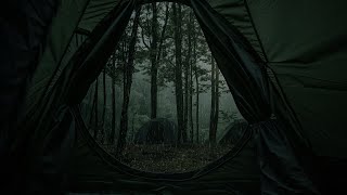 The Sound of Rain is Like a Lullaby, Gently Lulling You to a Sweet Sleep in a Tent in the Forest