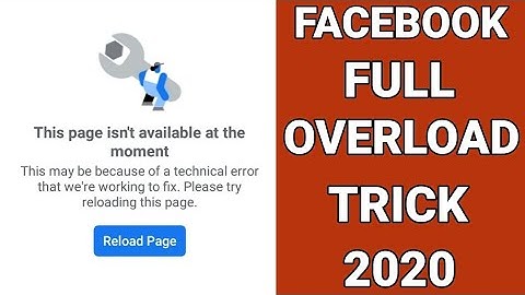 Overload Facebook Account Problem solved || Facebook Overload 2020 || Facebook Account Overload 2020