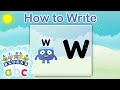 @officialalphablocks - Learn How to Write the Letter W | Zig-Zag Letter Family | How to Write App