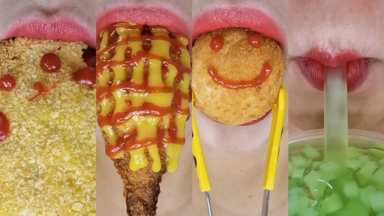 asmr EMOJI 피카츄 돈가스 핫도그 치즈볼 사과젤리 Pikachu pork cutlet hot dog cheese ball