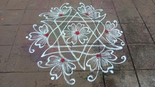 Shivaratri special star kolam/Masi matha star kolam//Easy star muggulu//Pandaga muggulu//Latha kolam