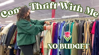 THRIFT WITH ME 🌷 Thrifting 90s SPRING Pieces NO BUDGET BIGGEST THRIFT HAUL