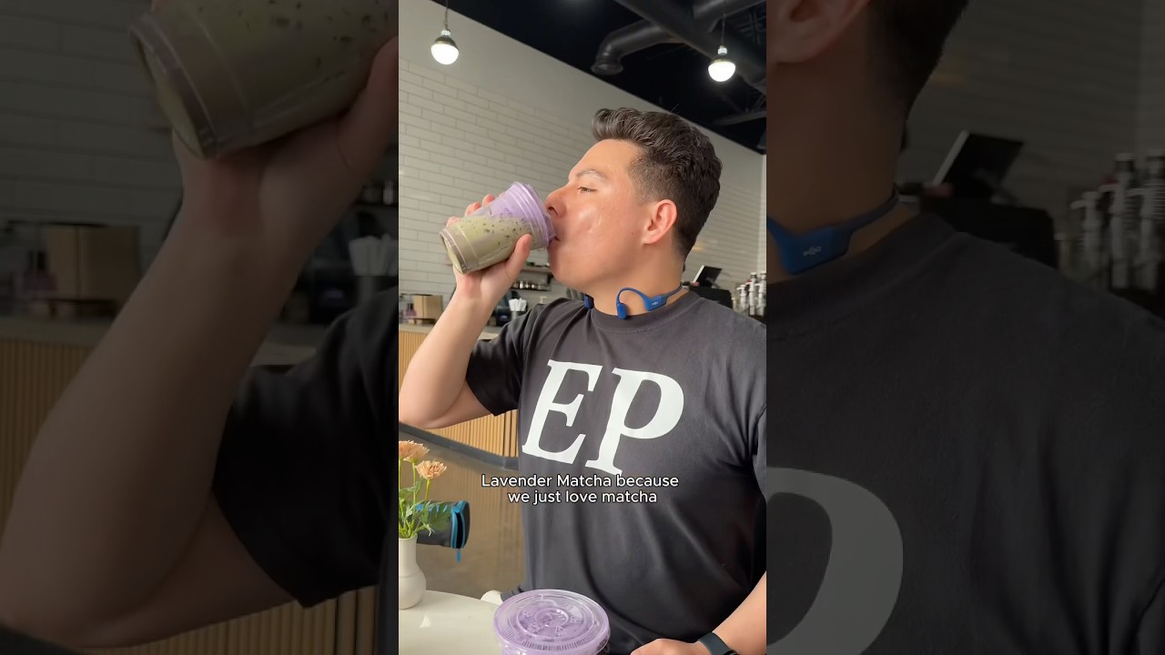 Lavander&iacute;a Matcha Latte in El Paso 😁☕️ Global Coffee in Horizon City TX 🤠 #morecoffee