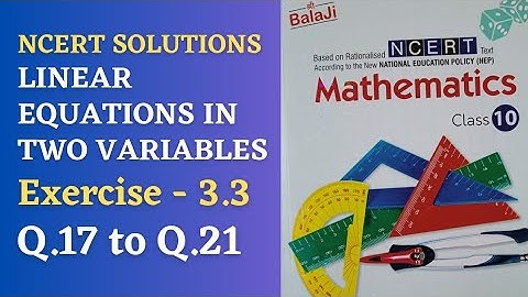 class 10/exercise 3.3/Shri Balaji publications/Q.17 to Q.21 #linearequationsintwovariables